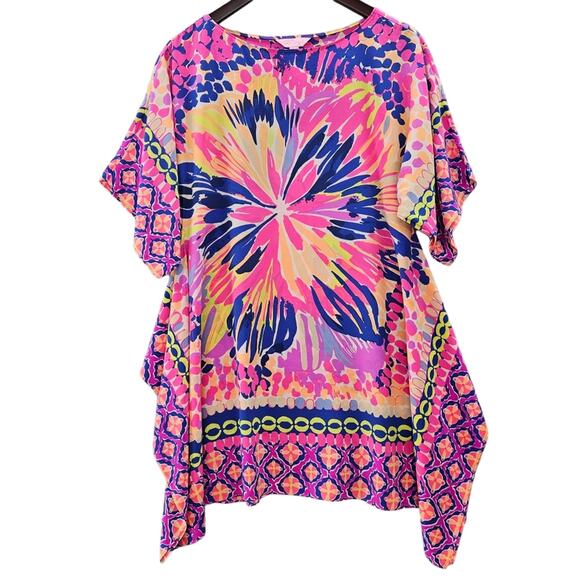 Lilly Pulitzer Caftan Dress Womens XXS XS Julie Silk Summer Sunset Multicolor - Picture 5 of 12